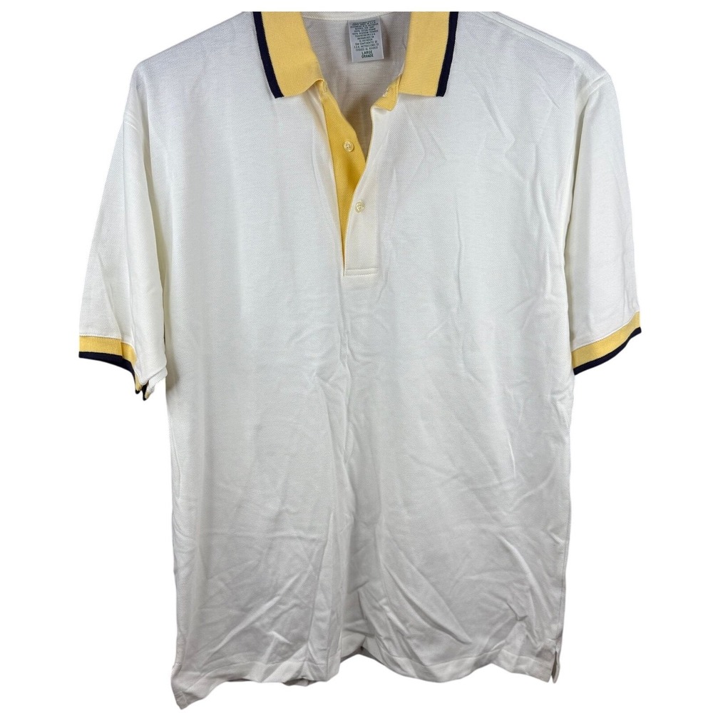 Outer Banks‎ Men's Short Sleeve Polo Shirt white yellow size large